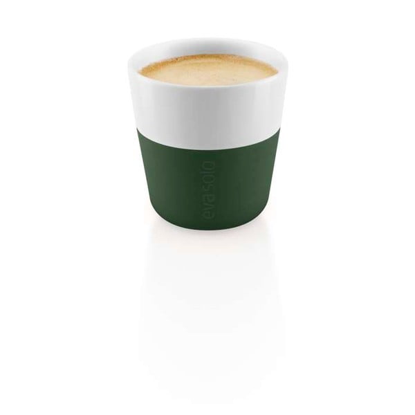 2 žalios ir baltos spalvos porcelianinių espreso puodelių rinkinys, 80 ml - Eva Solo