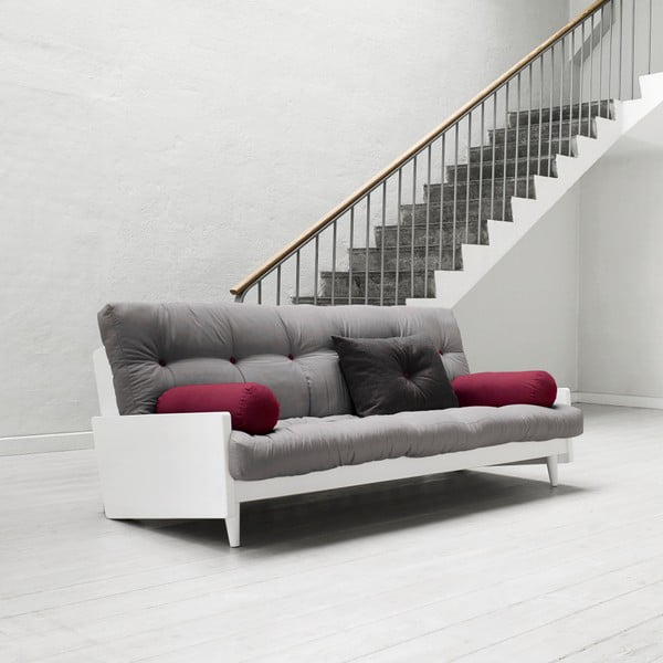 Sofa lova "Karup India" Balta/raudona/šviesi bordo