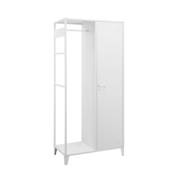 Atvira iš metalo drabužių spinta baltos spalvos 80x175 cm Salino – Støraa-image-1