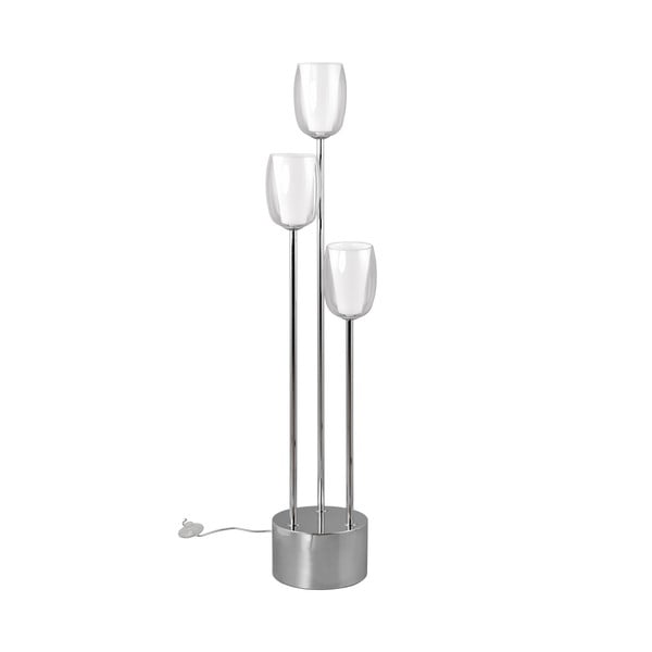 Pastatomas šviestuvas sidabrinės spalvos (aukštis 140 cm) su stiklo gaubtu Barret – Trio Select