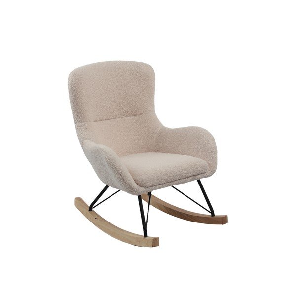 Smėlio spalvos iš boucle supamasis vaikiškas krėslas Rocky – Vipack