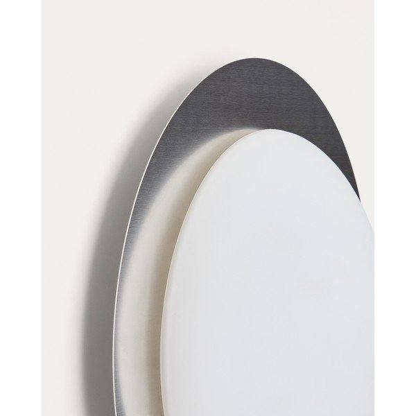 Pilkos spalvos sieninė lempa LED ø 40 cm Novae – Kave Home-image-3