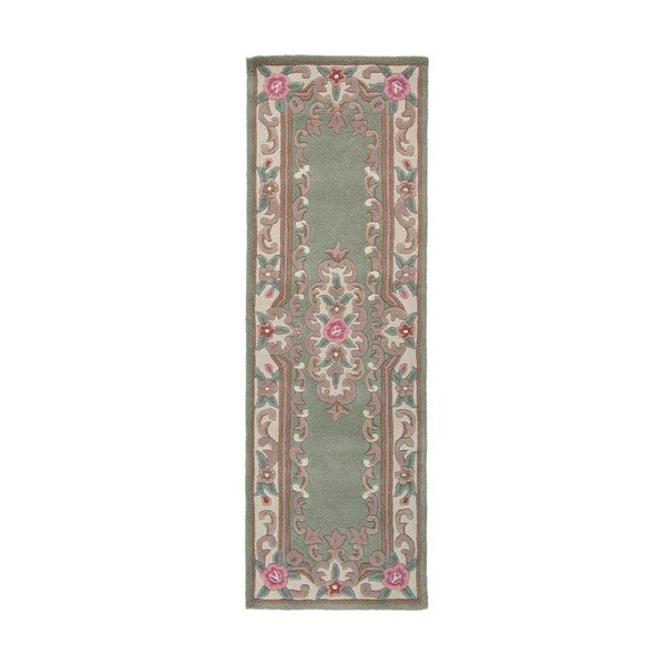 Žalias vilnonis kilimas Flair Rugs Aubusson, 67 x 210 cm