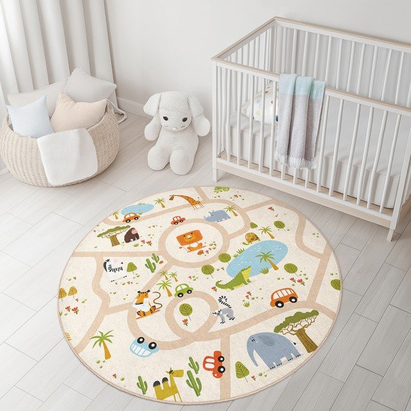 Skalbiamas vaikiškas žaidimų kilimas ø120 cm Savana Ride – Mila Home-image-3