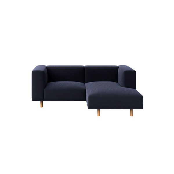 Kampinė sofa tamsiai mėlynos spalvos iš velveto (su dešiniuoju kampu) Kukumo – Ame Yens-image-2