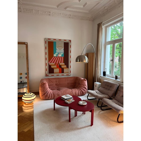 Apvalios formos kavos staliukas iš pušies masyvo žalios spalvos ø 60 cm Sticks – Karup Design-image-1