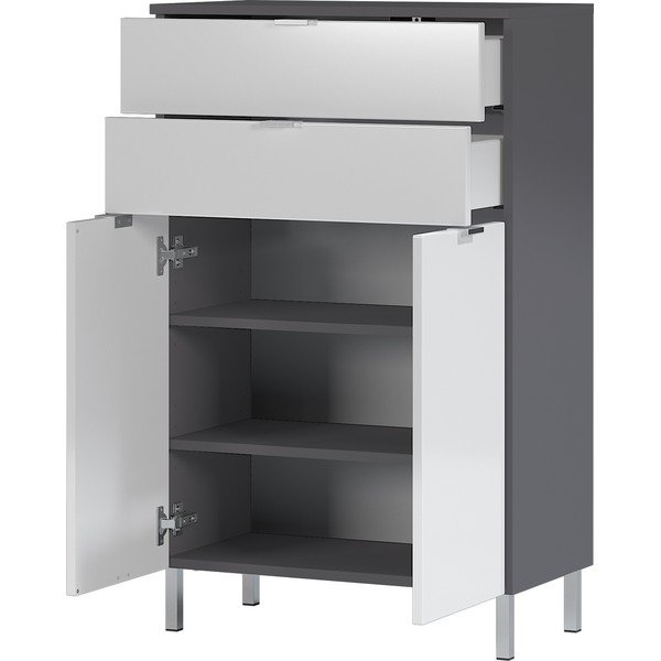 Balta ir pilka Germania Mauresa spintelė, aukštis 97 cm-image-2