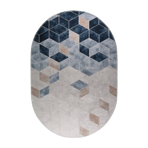 Skalbiamas kilimas baltos spalvos/mėlynos spalvos 160x230 cm – Vitaus