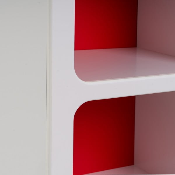 Knygų spinta  raudonos spalvos/baltos spalvos 76x70 cm – Casa Selección-image-1