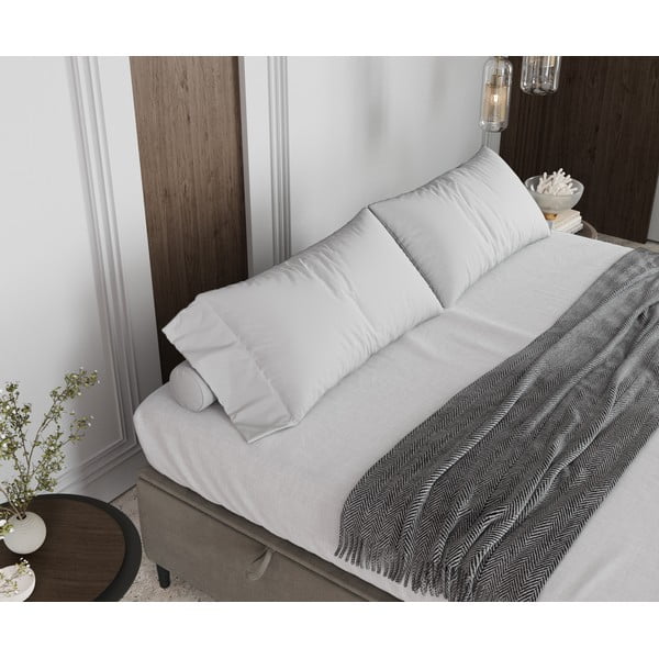 Dvigulė lova kreminės spalvos audiniu dengta su sandėliavimo vieta 180x200 cm Tate – Maison de Rêve-image-4