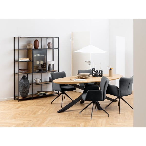 Valgomojo stalas su ąžuolo dekoro stalviršiu 100x220 cm Heaven – Actona-image-2