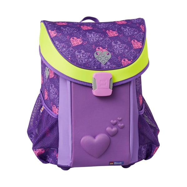 Violetinis LEGO® Friends Hearts mokyklinis krepšys