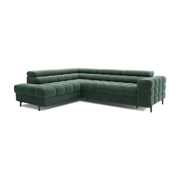 Žalios spalvos iš boucle sulankstoma/su sandėliavimo vieta kampinė sofa (su kairiuoju kampu/„L“ formos) Ferucce – ELTAP-image-3