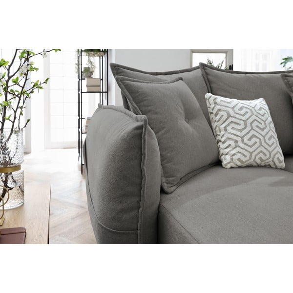 Sulankstoma kampinė sofa pilkos spalvos (su dešiniuoju kampu/„U“ formos) Nessa – Bobochic Paris-image-1