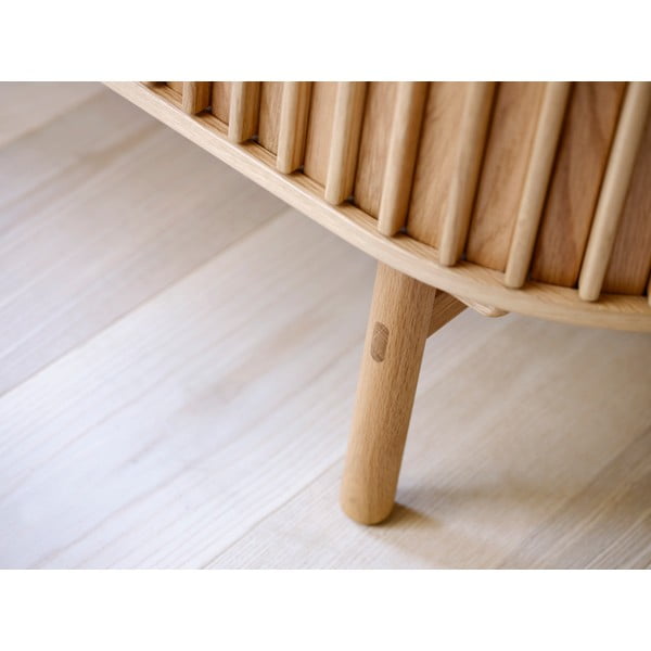 Natūralios spalvos ąžuolo apdailos spintelė 110x125 cm Carno - Unique Furniture-image-1
