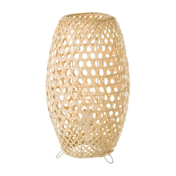 Iš bambuko stalinis šviestuvas natūralios spalvos su bambukiniu gaubtu (aukštis 36 cm) Natural Way – Casa Selección