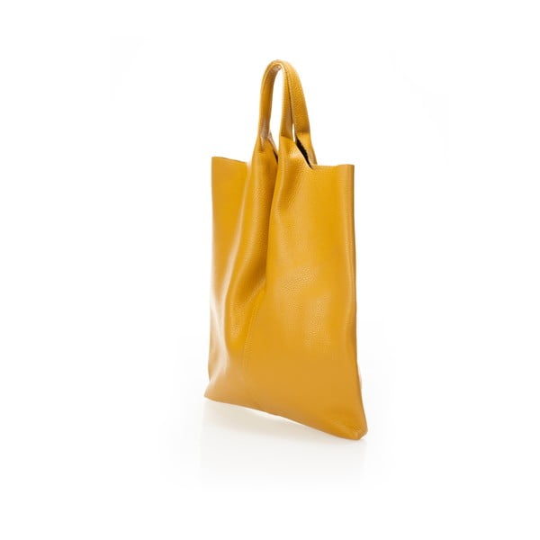 Geltonos spalvos odinė rankinė Giulia Massari Silvia-image-2