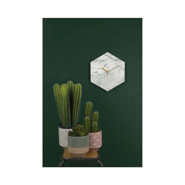 Baltas sieninis laikrodis Karlsson Hexagon-image-1