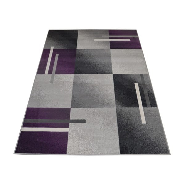 Violetinės ir pilkos spalvos kilimas Webtappeti Modern, 140 x 200 cm