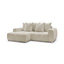 Smėlio spalvos sulankstoma/su sandėliavimo vieta kampinė sofa iš boucle (su kairiuoju kampu/su gultu) Roxelane – Bobochic Paris