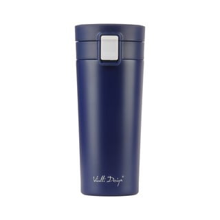 Tamsiai mėlynas kelioninis termo puodelis Vialli Design Fuori, 400 ml
