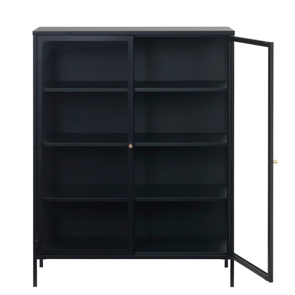 Iš metalo vitrina juodos spalvos 110x140 cm Carmel – Unique Furniture-image-3