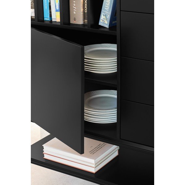 Šoninė spintelė juodos spalvos 166x98x45 cm Platt – Teulat-image-3