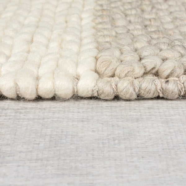 Rankų darbo iš vilnos mišinio kilimas smėlio spalvos 80x150 cm Minerals Patchwork – Flair Rugs-image-4