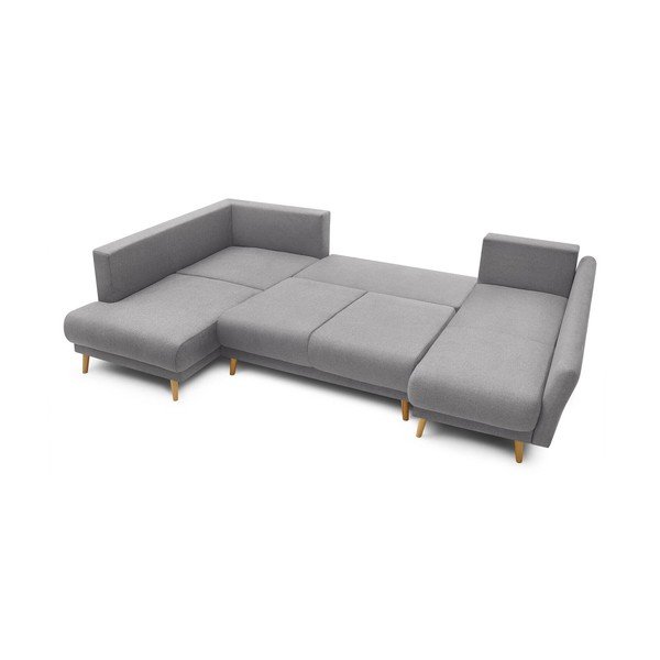 Šviesiai pilka sofa-lova Bobochic Paris Mia XXL, dešinysis kampas-image-3