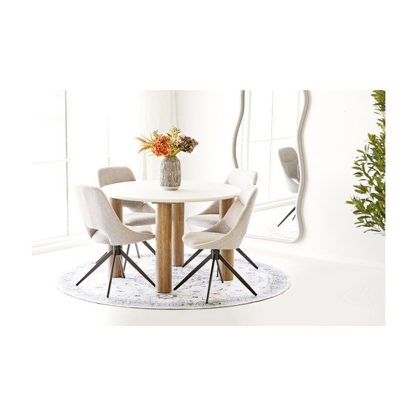 Smėlio spalvos/pilkai mėlynos spalvos apvalios formos kilimas ø 200 cm Havana – House Nordic-image-1
