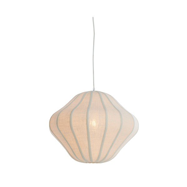 Kreminės spalvos kabantis šviestuvas ø 10 cm su tekstiliniu gaubtu Sukau – Light & Living-image-2