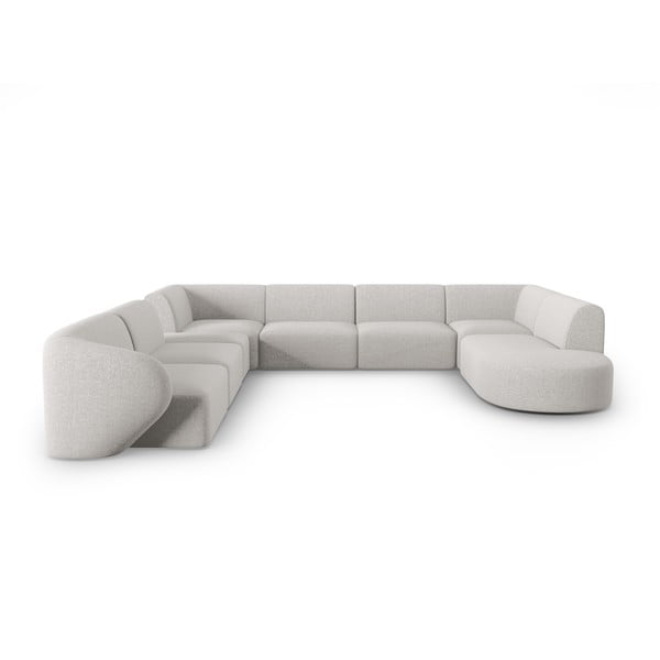 Kampinė sofa šviesiai pilkos spalvos (su kairiuoju kampu/„U“ formos) Shane – Micadoni Home
