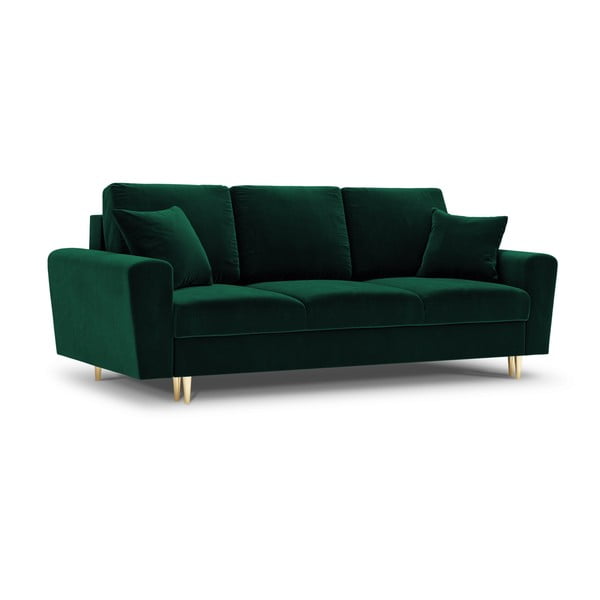 Žalios spalvos iš velveto sulankstoma/su sandėliavimo vieta sofa 235 cm Kyoto – Cosmopolitan Design-image-1