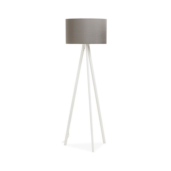"Kokoon Trivet" grindų lempa su balta struktūra ir pilku atspalviu-image-4