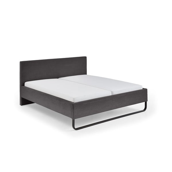 Dvigulė lova pilkos spalvos audiniu dengta 180x200 cm Swing – Meise Möbel