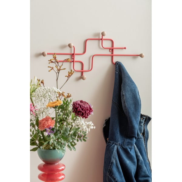 Raudonos spalvos iš metalo sieninė lentyna 60,5 cm Metro – PT LIVING-image-1