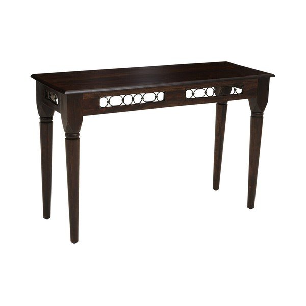 Tamsios natūralios spalvos iš raudonmedžio masyvo konsolinis staliukas 45x120 cm Srina – Premier Housewares
