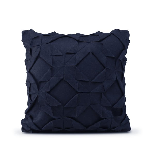 Tamsiai mėlynas vilnonis užvalkalas HF Living Felt Origami, 50 x 50 cm