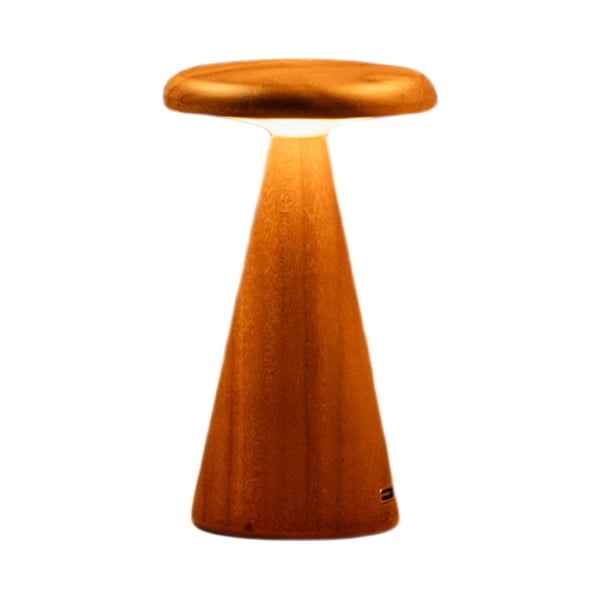 Natūralios spalvos stalinis šviestuvas LED (aukštis 14 cm) su mediniu gaubtu Sylva – Gingko