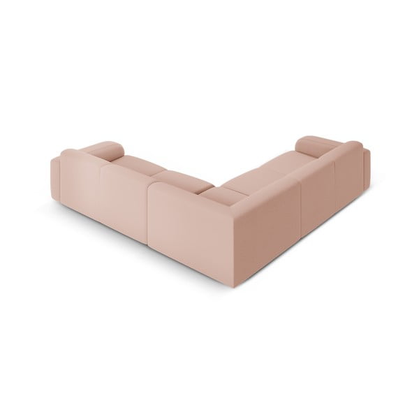 Iš boucle kampinė sofa šviesiai rožinės spalvos (kintama/„L“ formos) Molino – Micadoni Home-image-3