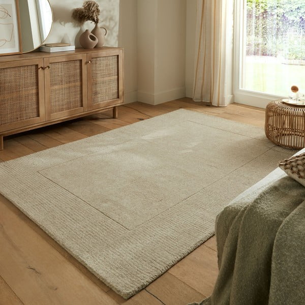 Kilimas iš vilnos smėlio spalvos 120x170 cm – Flair Rugs-image-1