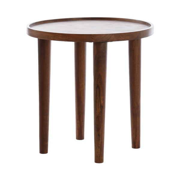 Iš akacijos masyvo apvalios formos šoninis stalas ø 49 cm Qiano – Light & Living