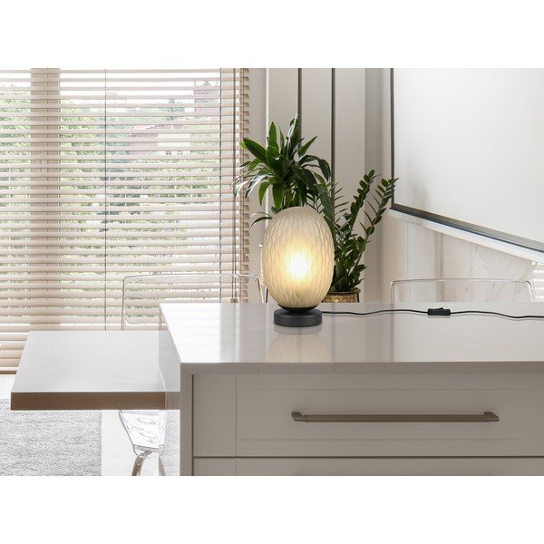 Žalios spalvos stalinis šviestuvas (aukštis 28,5 cm) su stiklo gaubtu Facette – Trio-image-1