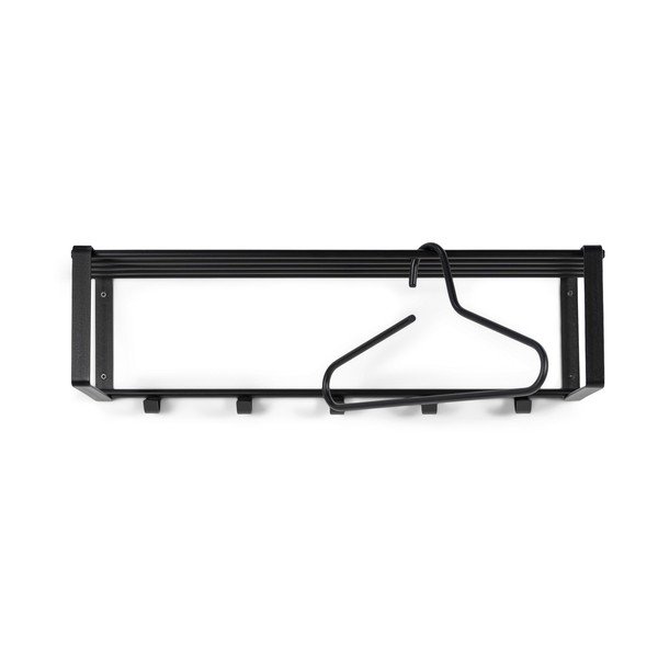 Juodos spalvos iš metalo sieninė lentyna su lentyna 70 cm Rex – Spinder Design-image-2