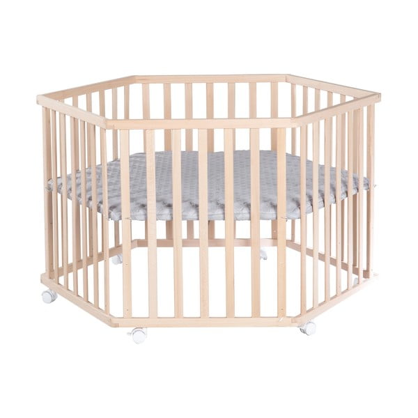 Iš buko masyvo maniežas vaikams natūralios spalvos 119x104 cm – Roba-image-2