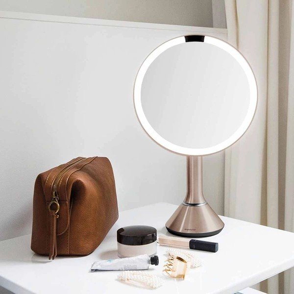 Kosmetinis veidrodis (5x) su apšvietimu/didinantis ø 20 cm Sensor – simplehuman-image-1