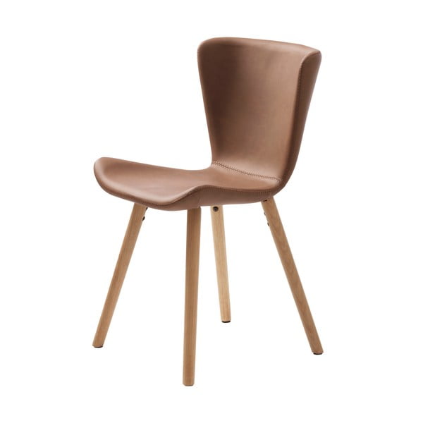 Iš dirbtinės odos valgomojo kėdė konjako rudos spalvos Teslin – Unique Furniture-image-2