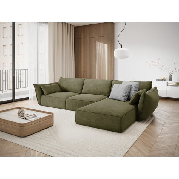 Žalia kampinė sofa (dešinysis kampas) Vanda - Mazzini Sofas-image-1