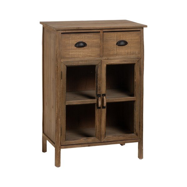 Iš kėnio masyvo vitrina natūralios spalvos 64x92,5 cm – Ixia