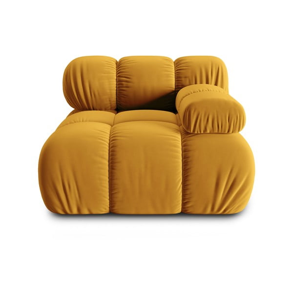 Modulinė sofa geltonos spalvos iš velveto (su dešiniuoju kampu) Bellis – Micadoni Home